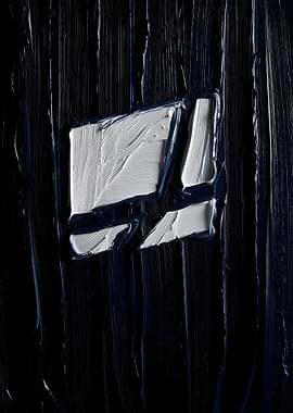 Abstract White and Blue Paint Strokes