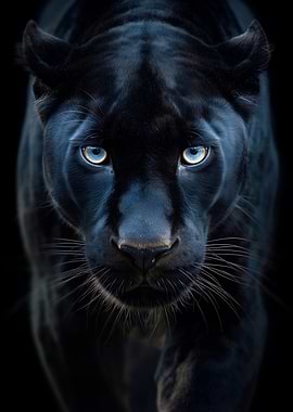 Black Panther with Blue Eyes