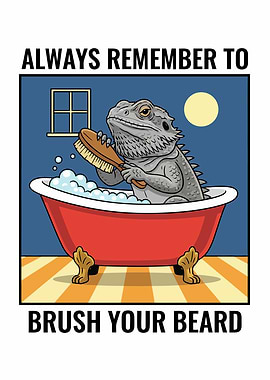 Funny Bearded Dragon Bath