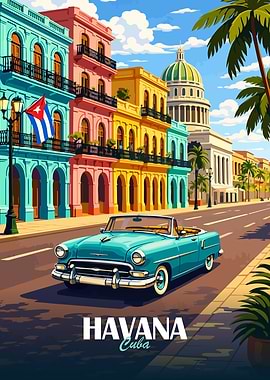 Havana Vintage Car in Cuba