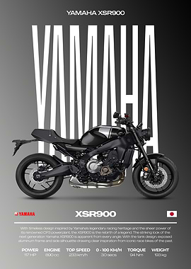 Yamaha XSR900 Motorcycle Poster