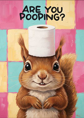 funny Squirrel with Toilet Paper