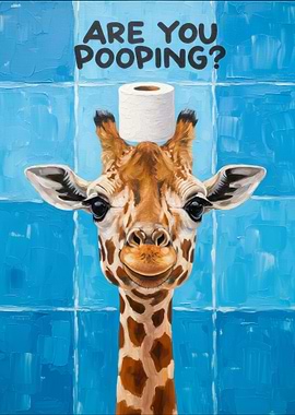 funny Giraffe with Toilet Paper