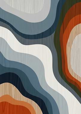 Abstract Wavy Wood Grain Art