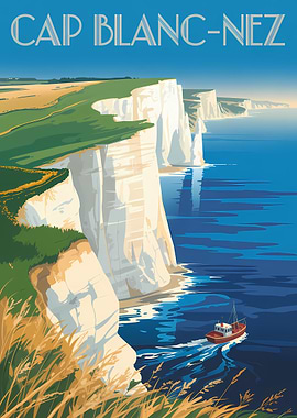 Cap Blanc-Nez Cliffs and Boat