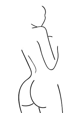 Minimalist Line Art of Female Form