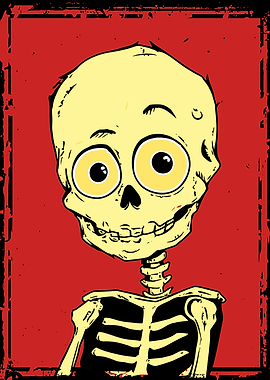 Cartoon Skeleton with Big Eyes