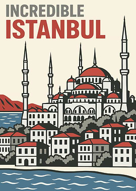 Incredible Istanbul Vintage Poster