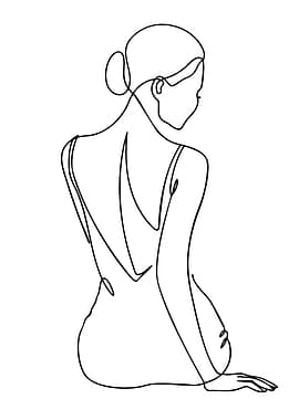 Minimalist Line Art of Woman