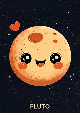Cute Cartoon Pluto Planet