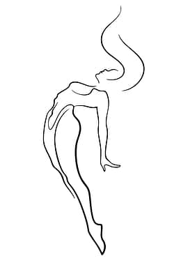 Elegant Line Art of a Dancer