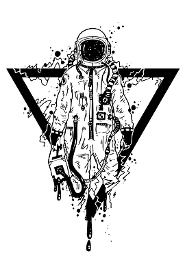 Astronaut in Geometric Design