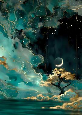 Ethereal Night Landscape