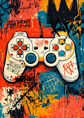 Graffiti Game Controller Art
