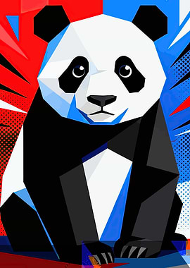 Geometric Panda Portrait