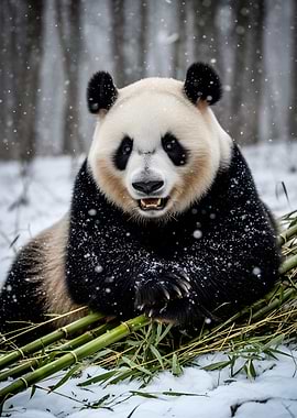 Panda in the Snow