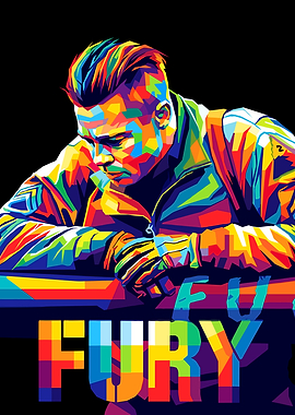 Brad Pitt as Fury in Pop Art Style