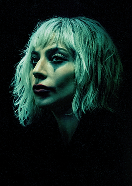 Woman with Green Hair and Clown Makeup lady gaga