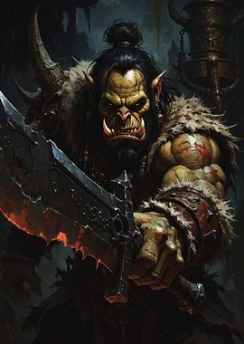 Orc Warrior with Fiery Sword
