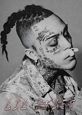 Lil Skies Portrait with Tattoos