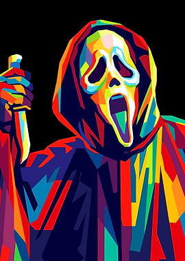 Ghostface with Knife Pop Art