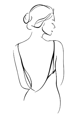 Minimalist Line Art of Woman's Back