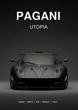 black Pagani Utopia Supercar sport