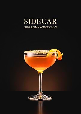 Sidecar Cocktail with Sugar Rim — Amber Glow Coupe Print