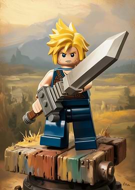 Lego Cloud Strife with Buster Sword