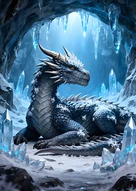 Ice Dragon in Crystal Cave