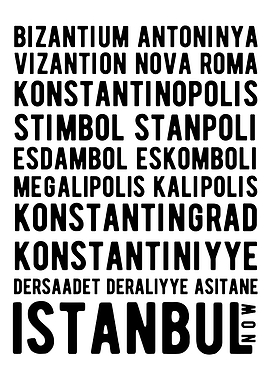 Istanbul City Names Typography