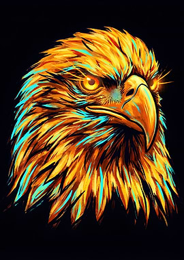 Fiery Eagle Head Portrait