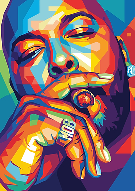 Colorful Portrait of a Man with Ring