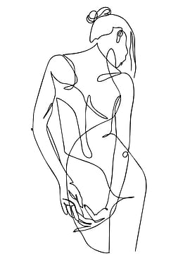 Minimalist Line Art of Woman