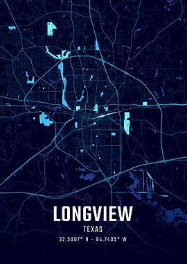 Longview Texas Midnight City Map