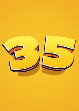 Number 35 in 3D Yellow