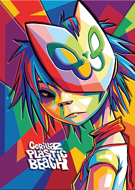 Gorillaz Plastic Beach Pop Art Portrait