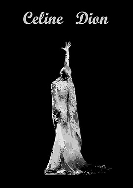 Celine Dion black and white