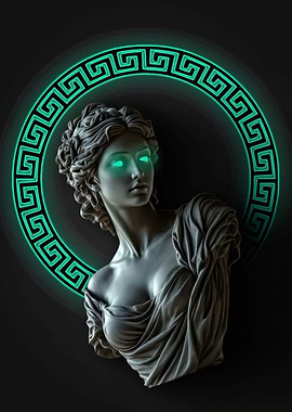 Bust of a Woman with Glowing Eyes