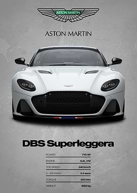 Aston Martin DBS Superleggera Poster
