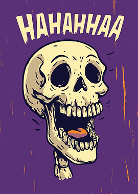 Laughing Skull with 'HAHAAHAA' Text