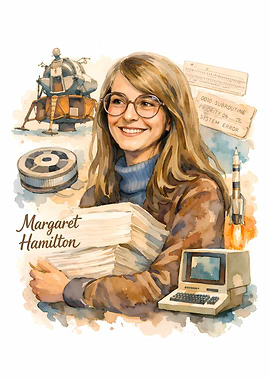Margaret Hamilton with Apollo Mission Elements