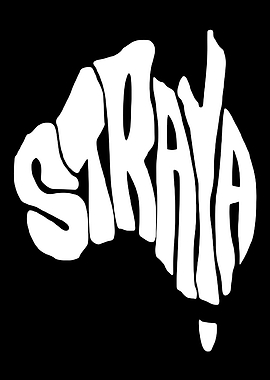 Straya Text Art Australia Map