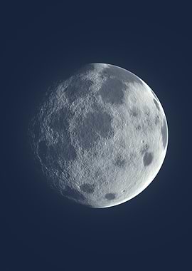 Detailed Moon in Dark Sky