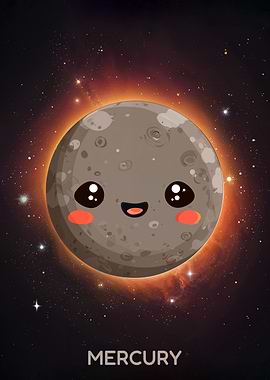 Cute Cartoon Mercury Planet