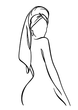 Woman with Towel on Head