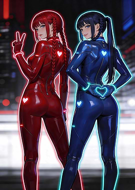 Midnight Valkyries Neon Twin Guardians