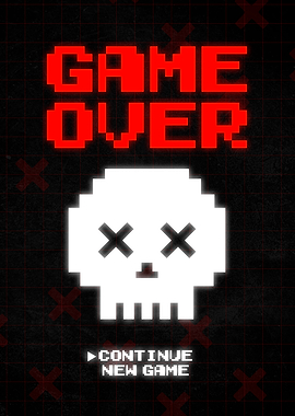 Game Over Skull Screen