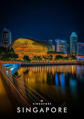 Singapore Skyline at Night