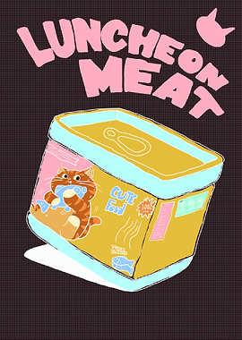 Cute Cat Food Luncheon Meat Can